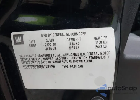 2005 Cadillac Cts Standard z USA, uszkodzony, nr VIN 1G6DP567X50127685